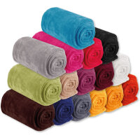Mikrofaser Decke blau - mittelblau 210x280 cm (R)
