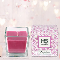 Duftkerze im Glas "Viereck" 8cm x 7,5cm Lavendel