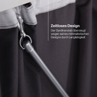 Schleuderstab Aluminium 9mm - Gardinenstab Silber 125cm