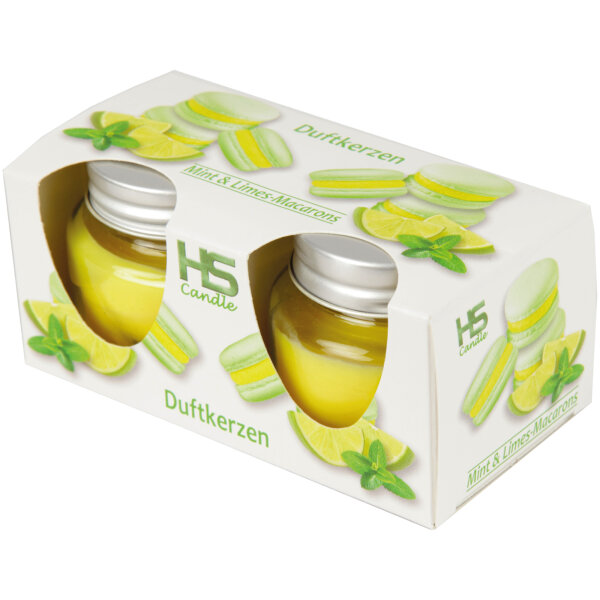 Duftkerze Macaron 2er Pack Mint & Limes